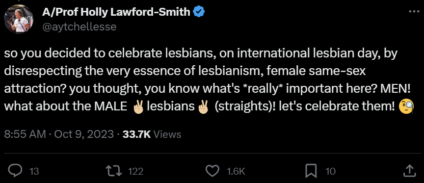 HLS Tweeting about the "essence" of lesbianism